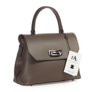 Geanta dama din piele naturala DiAmanti Cesara Taupe Scuro